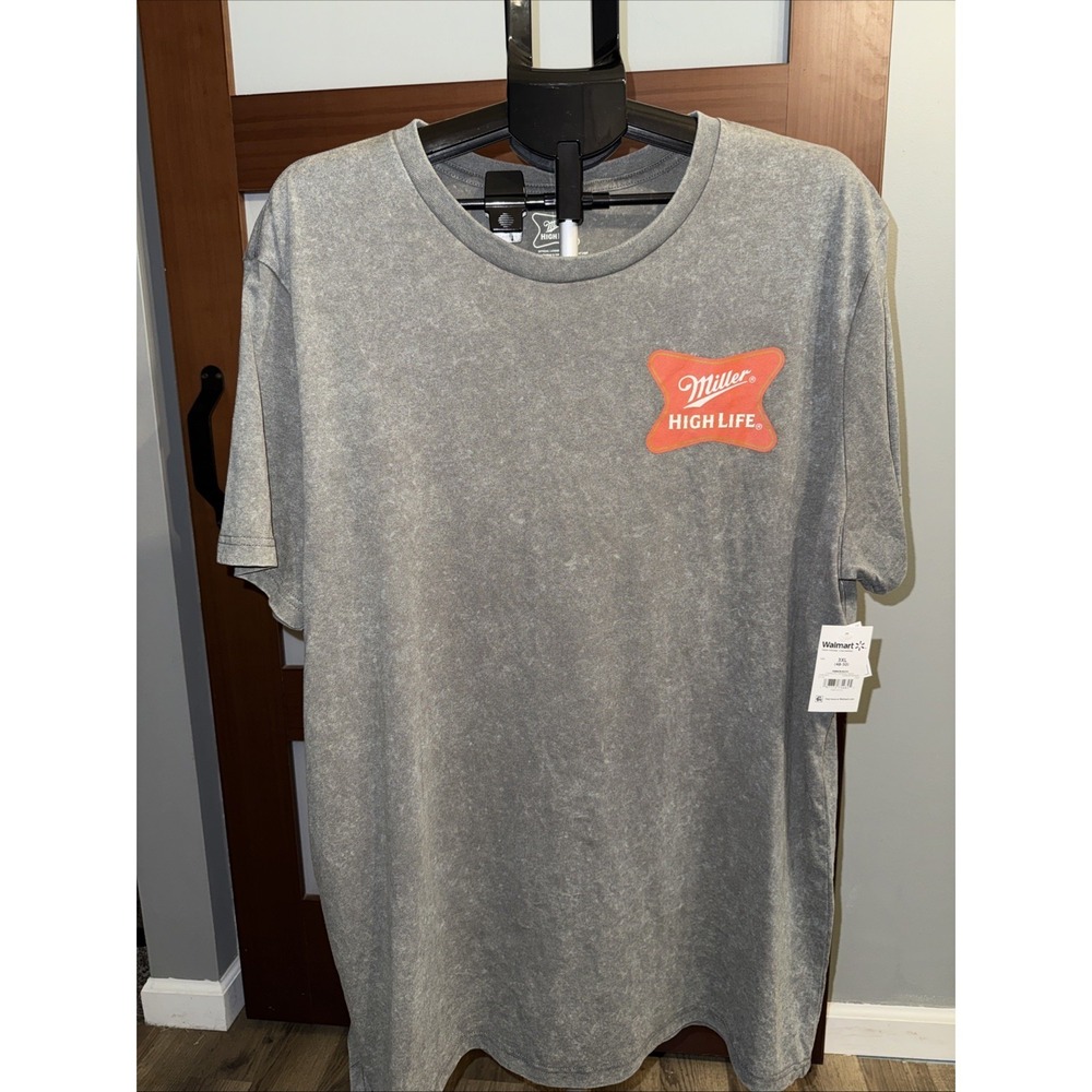 MILLER HIGH LIFE SHIRT MENS SIZE 3XL 48/50 GRAY SHORT SLEEVE SUMMER LIGHTWEIGHT